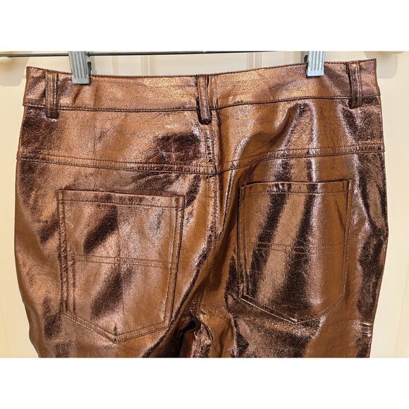 Sofie the Label Pants Womens Bronze Med Metallic Gold Cargo Party Holiday Club - Picture 4 of 5